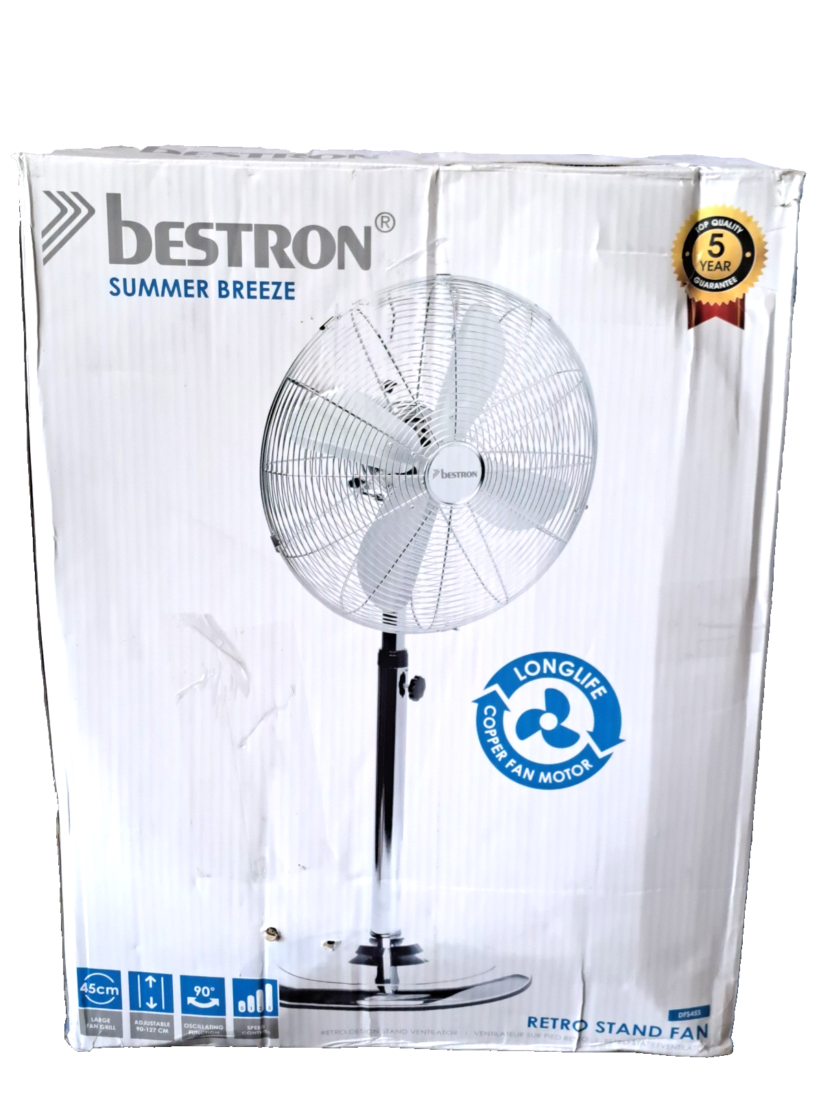 Bestron Summer Breeze DFS45S Ventilator, Retro Design